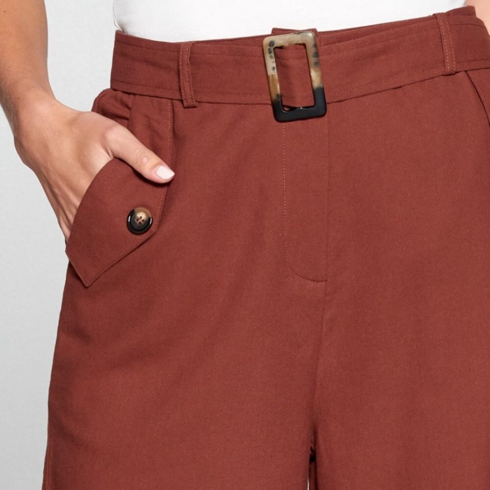 Women's Washed Cotton Wide Leg Long Pants